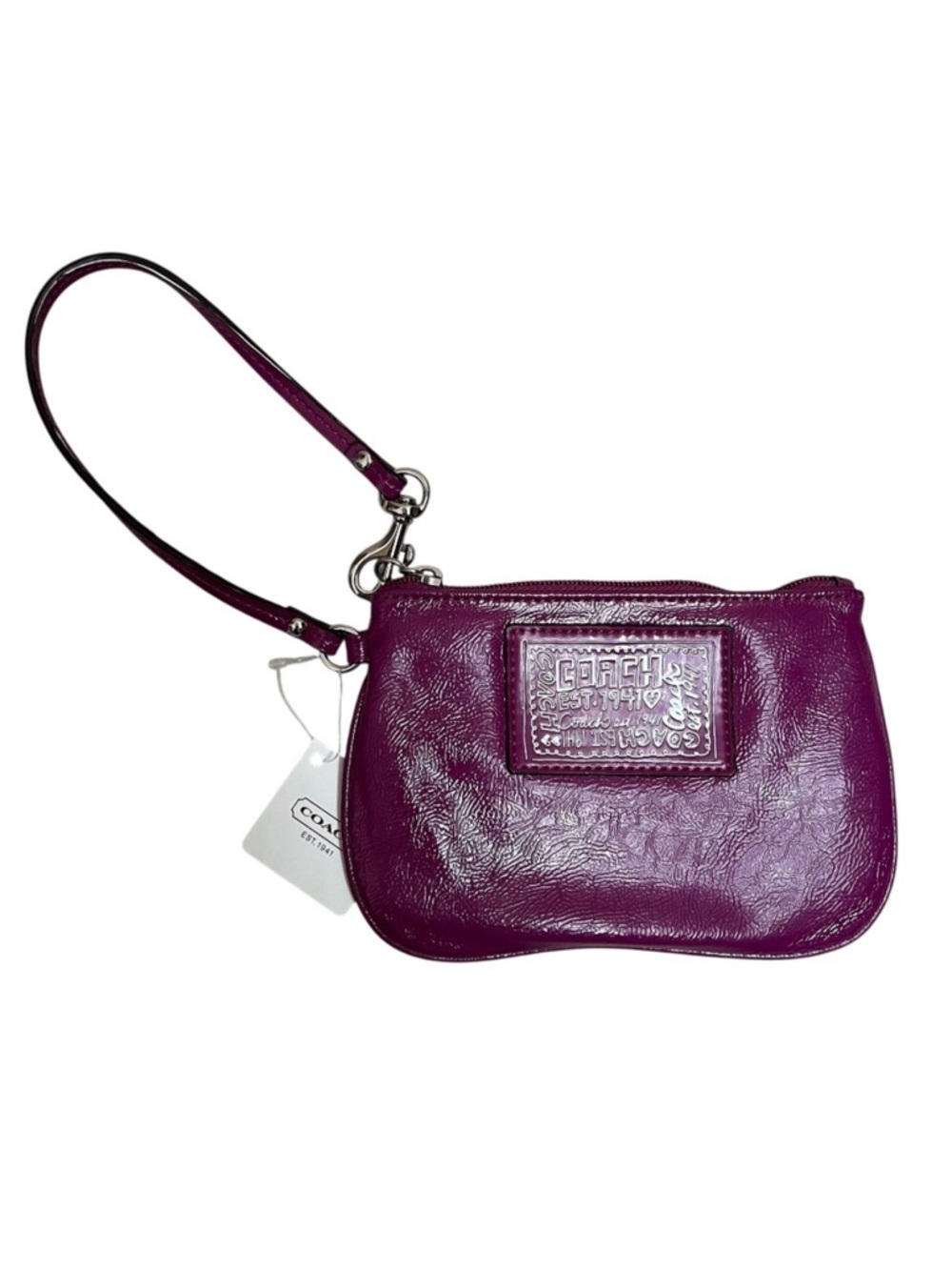 Coach Poppy Purple Wristlet Bag EST 1941